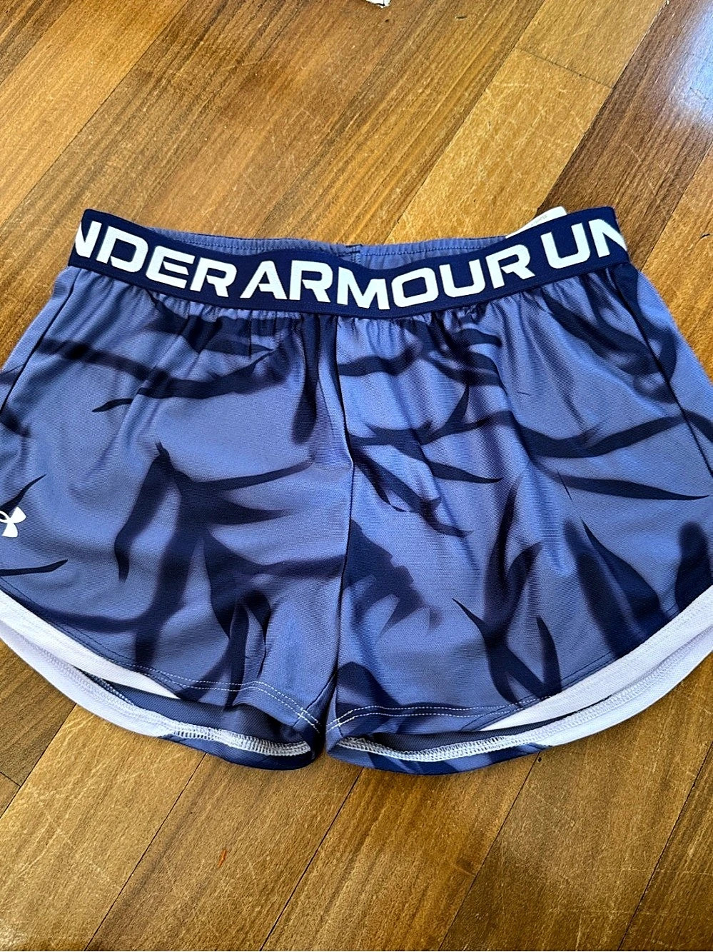 Under Armour Girls' UA Tech Play Up Shorts Blue & White Large